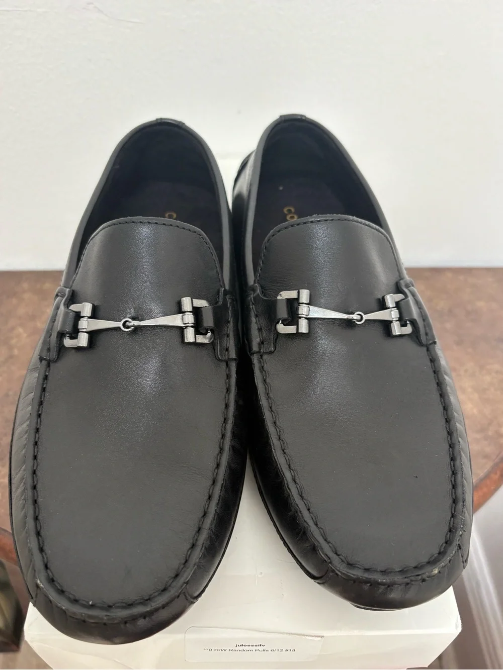 NWOT Cole Haan Wyatt Driver Loafers Men’s Size 8 Black Leather Bit Moc Toe Shoes